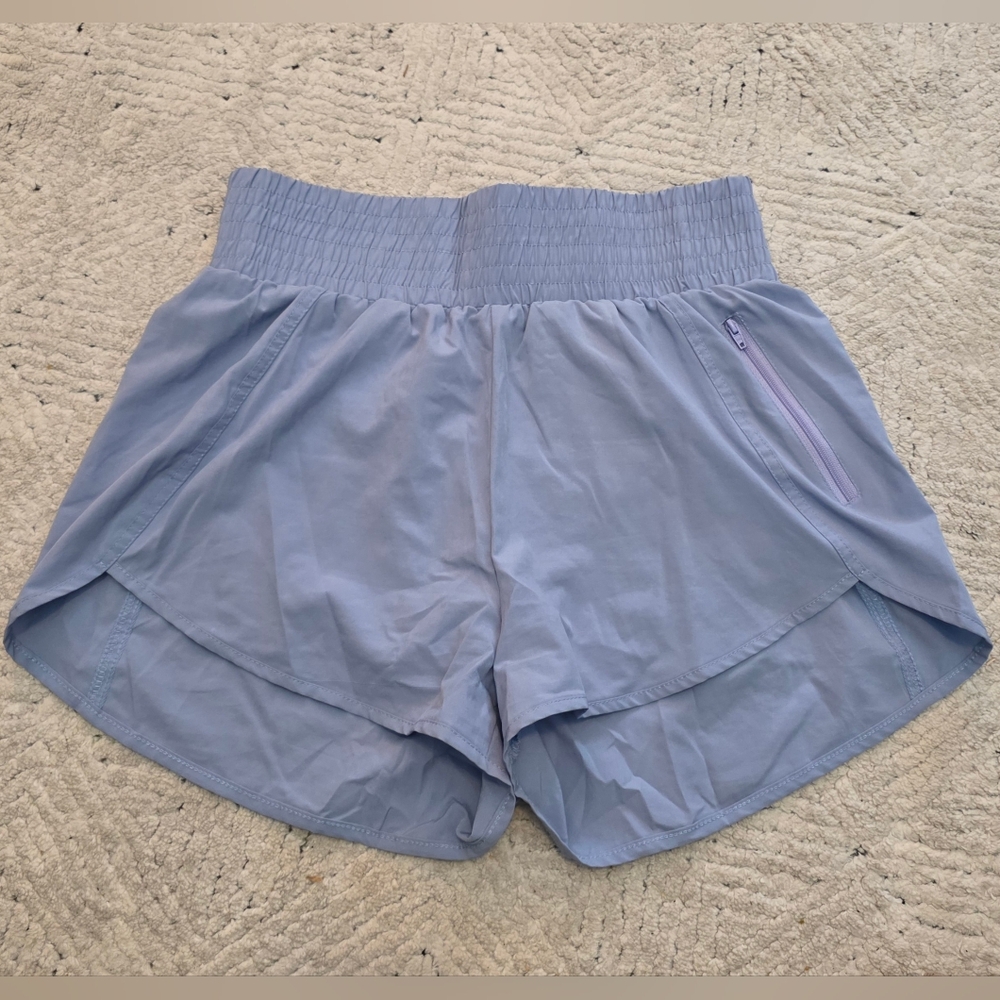 Womens juniors medium athletic shorts - light blue